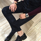 2019 Men's Plaid Trousers Black Navy Blue Yellow S M L XL 2XL 3XL 4XL 5XL Man suit pants Business Casual pant 2019