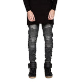 SFIT 2019 Streetwear Mens Ripped Biker Jeans Homme Men's Motorcycle Slim Black White Blue Moto Denim Joggers skinny jeans men