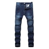 SFIT 2019 Streetwear Mens Ripped Biker Jeans Homme Men's Motorcycle Slim Black White Blue Moto Denim Joggers skinny jeans men