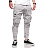 New Style Men's Tool Pants pocket Battle Tether Pants Elastic Waist Casual Work Beam Foot Movement Jogging Pants