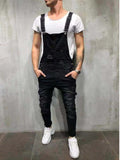 2019 HOT New Style Men's Ripped Jeans Jumpsuits Hi Street Distressed Denim Bib Overalls For Man Suspender Pants