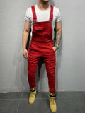 2019 HOT New Style Men's Ripped Jeans Jumpsuits Hi Street Distressed Denim Bib Overalls For Man Suspender Pants