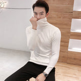 2019 Winter New Men's Turtleneck Sweaters Black Sexy Brand Knitted Pullovers Men Solid Color Casual Male Sweater Autumn Knitwear