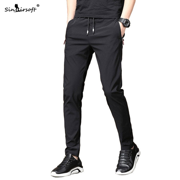 Men's Autumn Casual Sport Pants Men Elastic Nine Pants Small Feet Joggers Pants Drawstring Beam Pants Versatile Trousers Homme