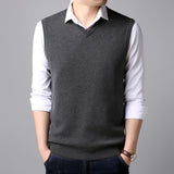 Cardigan vest spring men's fashion V-neck sleeveless knit sweater vest s large size S-XXXL men's boutique casual sweater vest