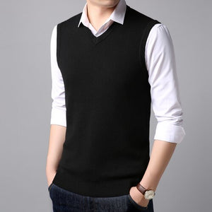 Cardigan vest spring men's fashion V-neck sleeveless knit sweater vest s large size S-XXXL men's boutique casual sweater vest