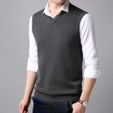 Cardigan vest spring men's fashion V-neck sleeveless knit sweater vest s large size S-XXXL men's boutique casual sweater vest