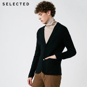 SELECTED Autumn and winter new men's suit collar regular fit cardigan sweater S |418425542