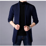 Sweater Coats Men New Fashion 2019 Autumn Men's Slim Long Solid Color Knitted Jacket Fashion Men's Casual Sweater Cardigan Coats