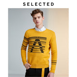 SELECTED Men's Autumn & Winter Pullovers Contrasting Stripe Sweater Letter Print Knit S | 419424501