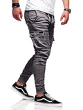 Men'S 2019 New Brand Tether Elastic Sports Trousers Long Paragraph Casual Pants Classic Three-Dimensional Patch Pocket