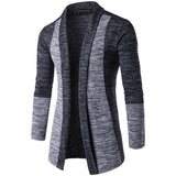 Autumn Men's Long Sleeve Cardigan Teen Fashion Casual Knit Khaki with Grey Sweaters S M L XL XXL