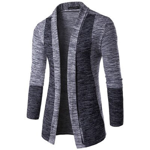 Autumn Men's Long Sleeve Cardigan Teen Fashion Casual Knit Khaki with Grey Sweaters S M L XL XXL