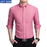 Pure Color Men's Long Sleeve Shirts Large Size S M L XL 4XL 5XL Navy Blue Black Blue Red Fashion Business Man Shirt Slim Elegant